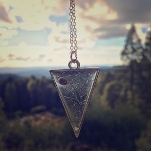 Real Cannabis Leaf Necklace